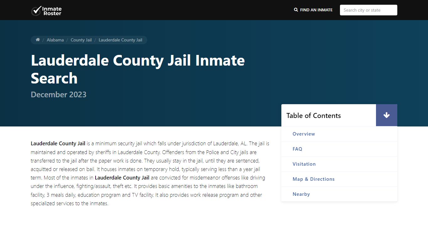 Inmate Search | Lauderdale County Jail - Florence, AL