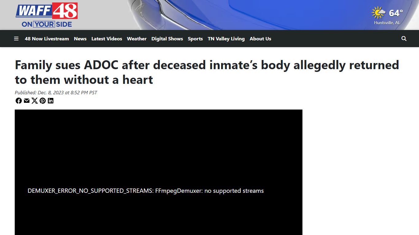 Family sues ADOC after deceased inmate’s body allegedly returned to ...